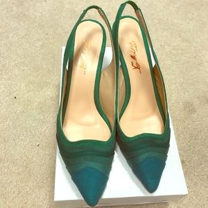 Beautiful green suede sling backs!